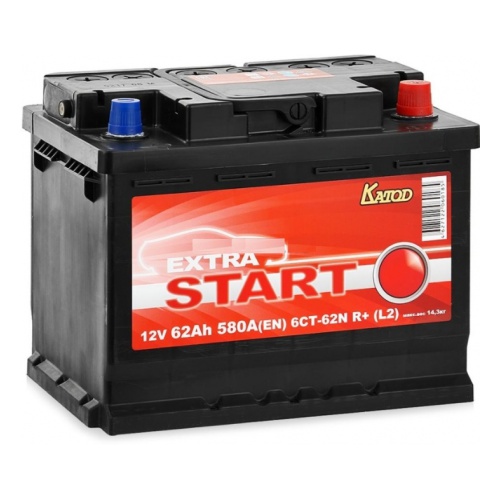 Аккумулятор EXTRA START 62e 6СТ-62N R+ (L2)  Extra Start